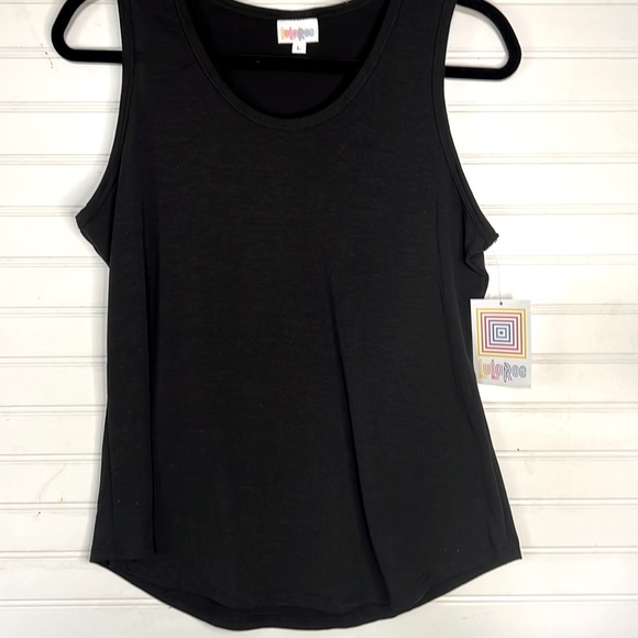 3 piece outfit Large solid black LulaRoe tank top matching OS Leggings set BNWT - Picture 2 of 8